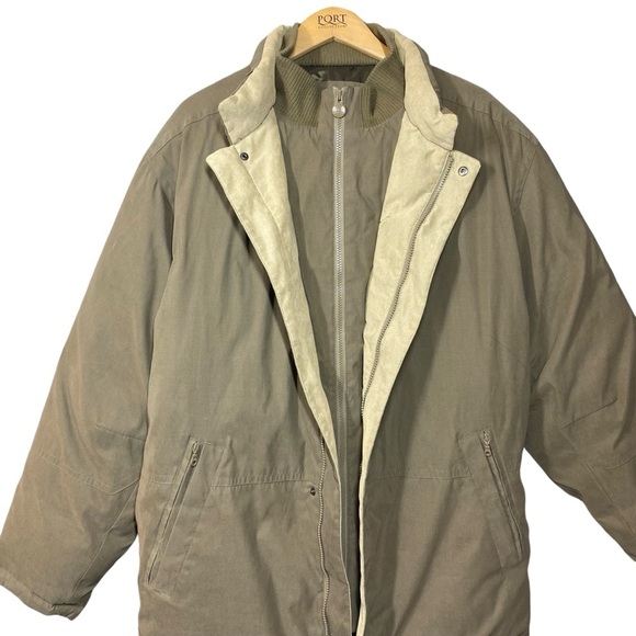 RFT By Rainforest Down Filled Coat Mens XXL Coyote Khaki Puffer Jacket Full Zip - Picture 2 of 15